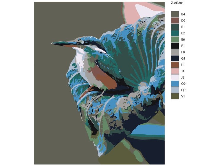 Картина по номерам «Птица на цветке» — картинка 2