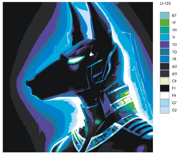 Картина по номерам «Воинственный Анубис» — картинка 2