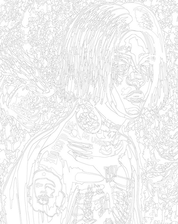 Картина по номерам «Рок и рэп музыкант Джизус DZHIZUS арт 2» — картинка 3