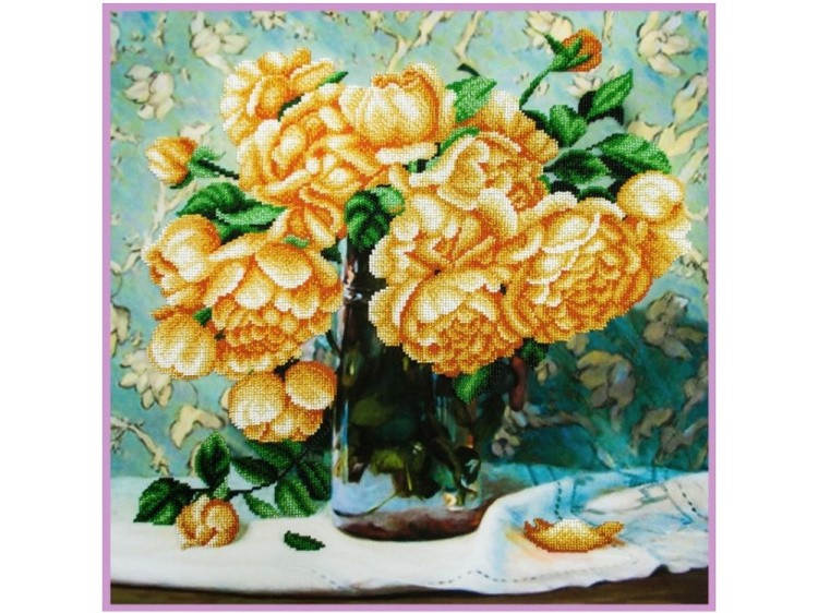 Набор для вышивания бисером «Натюрморт с розами»