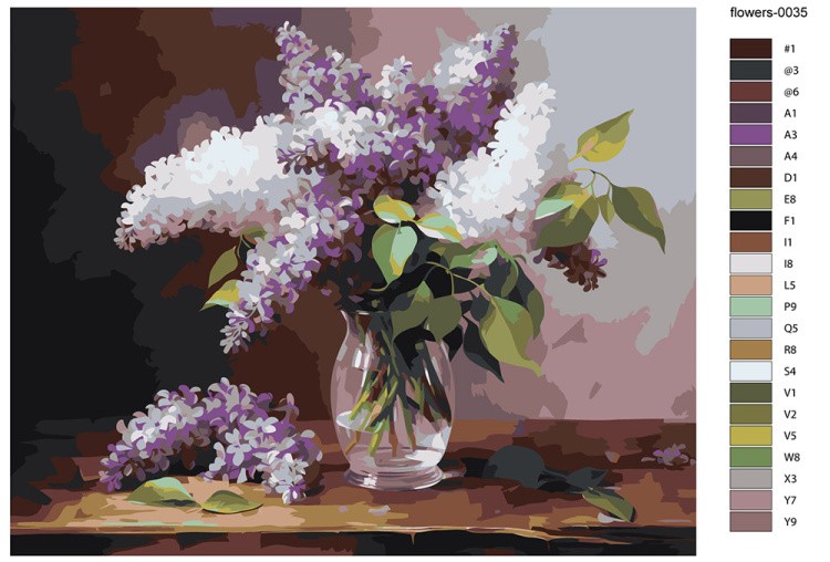 Картина по номерам «Цветы: Букет сирени на столе» — картинка 2