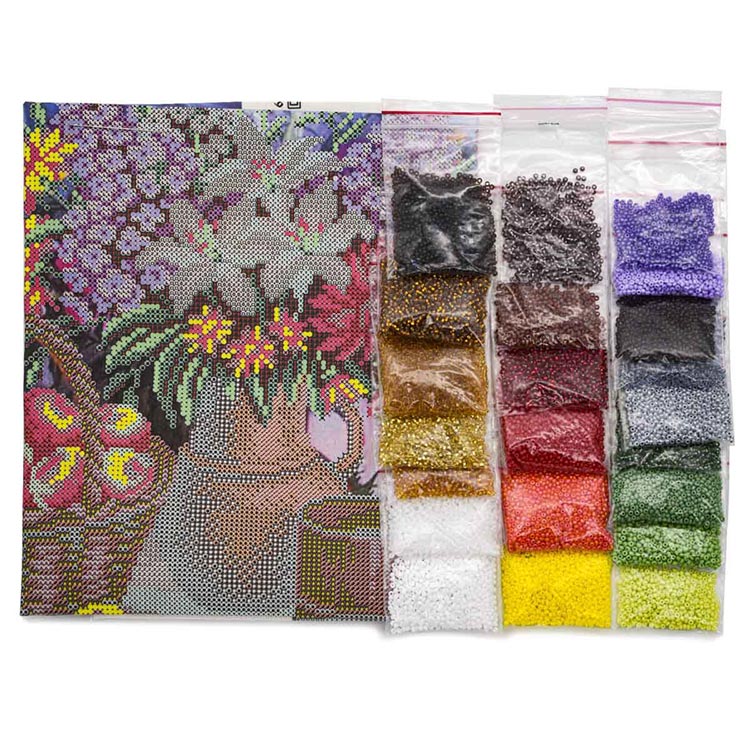 Набор вышивки бисером «Яблоки и садовый букет» — картинка 3