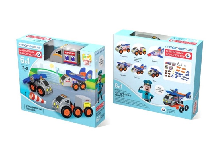 Магнитный конструктор 6 в 1 «Аэродромная техника» — картинка 2