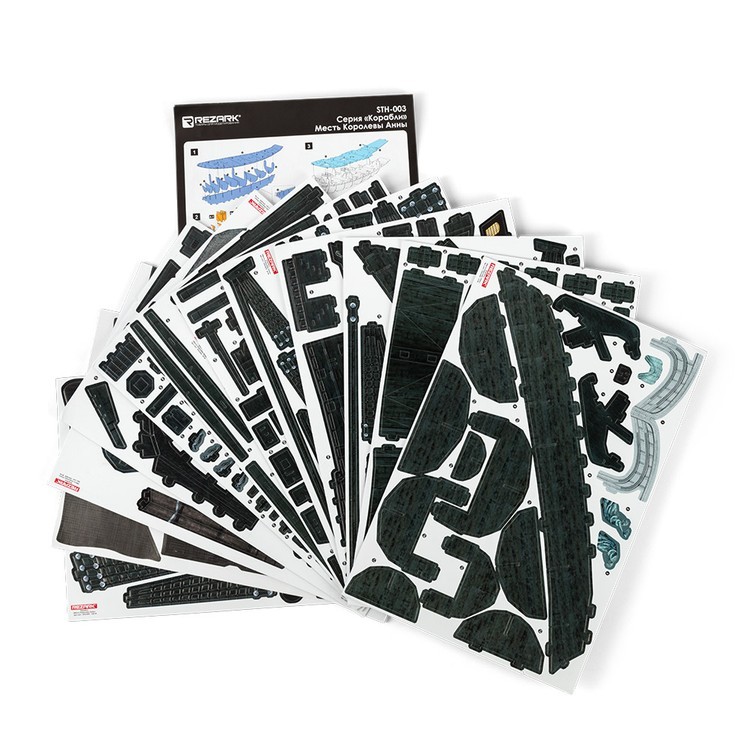 Сборная модель Флагманский корабль Месть королевы Анны, 308 элементов, REZARK — картинка 3