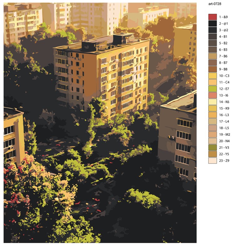 Картина по номерам Панельки родные весна в городе — картинка 2