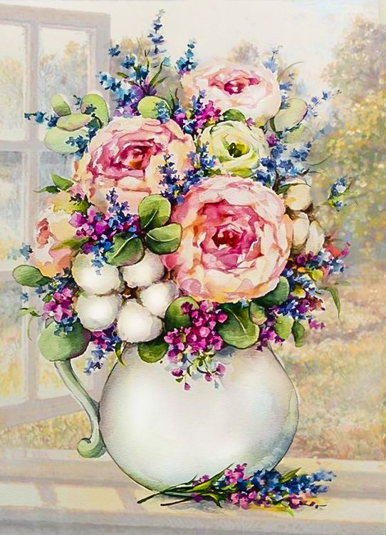 Алмазная вышивка «Хлопок в вазе» — картинка 2