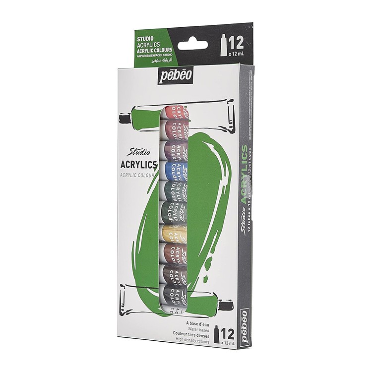 Набор акриловых красок Pebeo Studio Acrylics 12 цветов, 12 мл — картинка 4