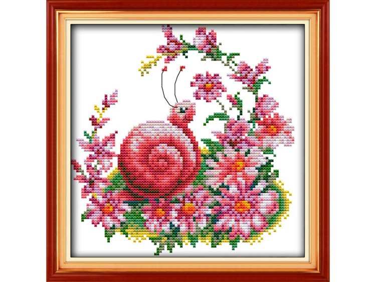 Набор для вышивания «Улитка и цветы»