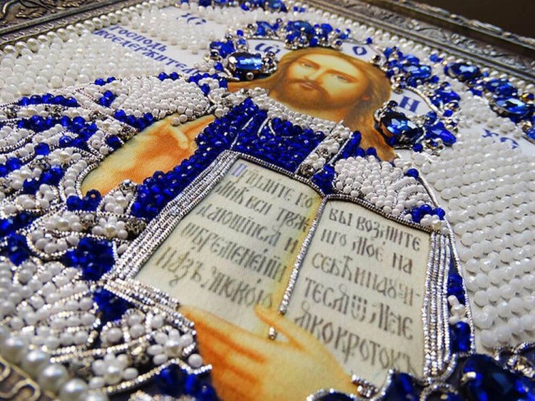 Набор вышивки хрустальными камнями «Вседержитель» (синий) — картинка 9