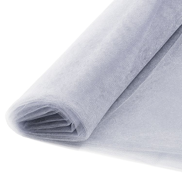 Фатин Kristal средней жесткости, блестящий, 5 м, ширина 300 см, 100% полиэстер, цвет: серый — картинка 3