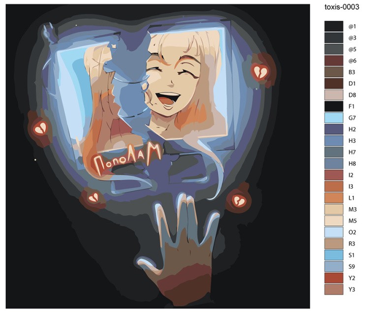 Картина по номерам «Рэп музыкант Toxis Токсис: Пополам арт» — картинка 2