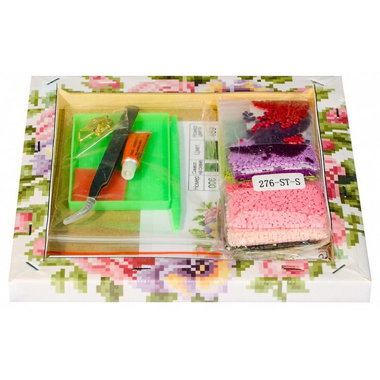 Алмазная вышивка «Розы и анютины глазки» — картинка 3