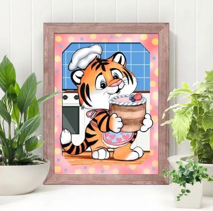 Алмазная вышивка «Тигренок пекарь» — картинка 3