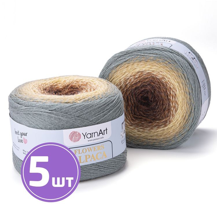 Пряжа YarnArt Flowers Alpaca (416), мультиколор, 5 шт. по 250 г