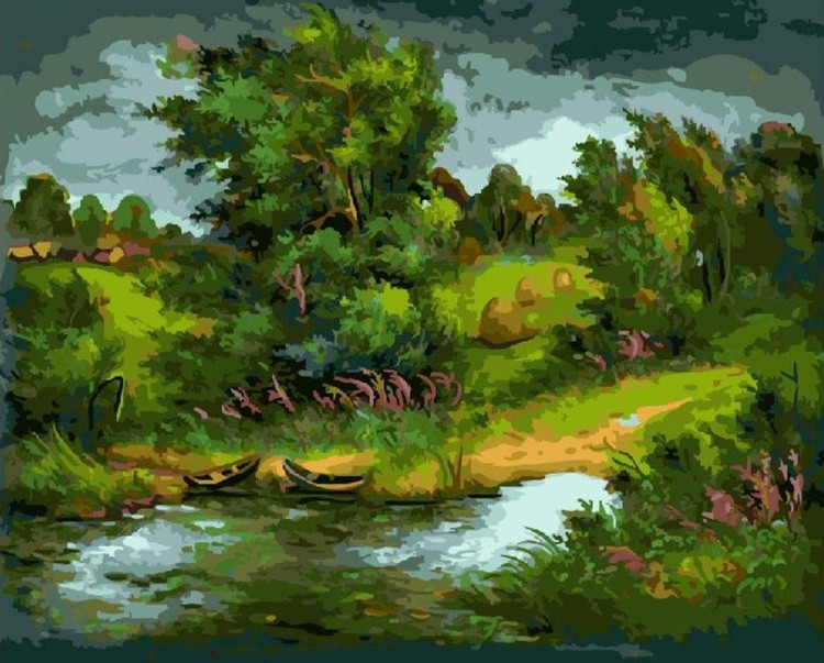 Картина по номерам «Буря в лесу»