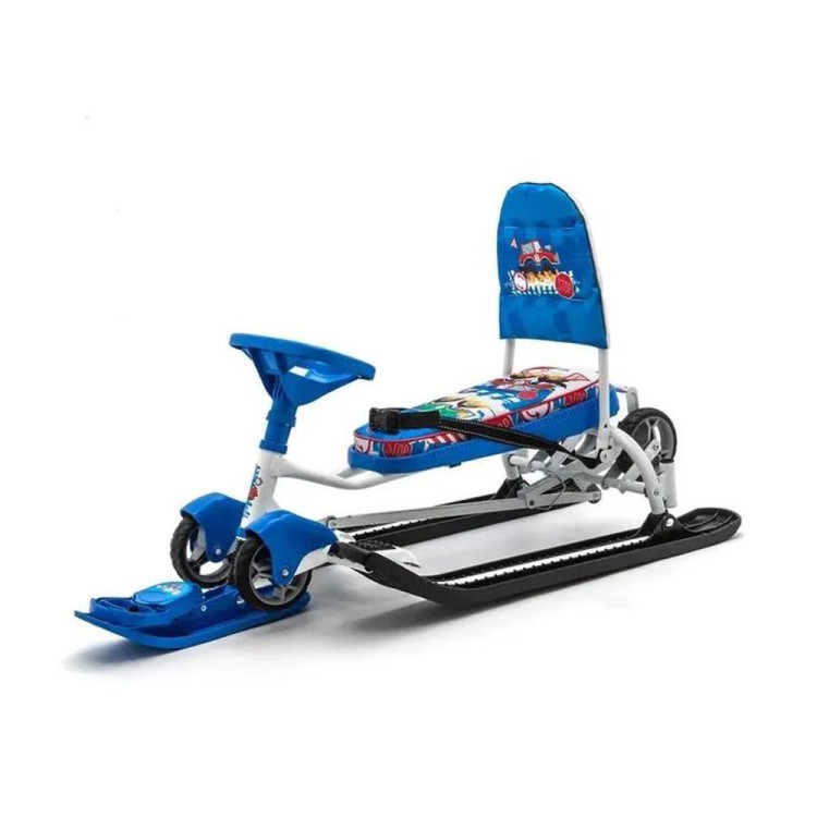Снегокат детский со спинкой Тимка спорт 6 С машинками — картинка 9
