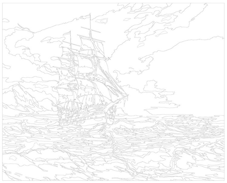 Картина по номерам «Море: Корабль на волнах 2» — картинка 3