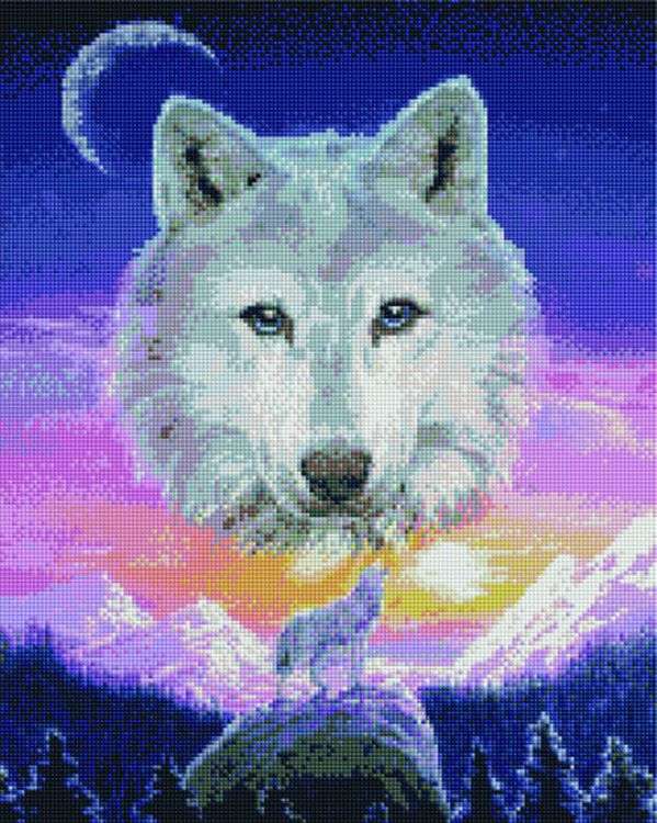 Алмазная вышивка «Вой волка»