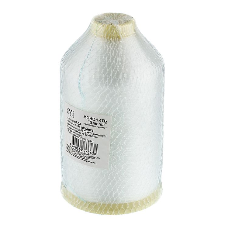 Мононить 0,20 мм, 4570 м, 100% нейлон, цвет белый, Gamma — картинка 2