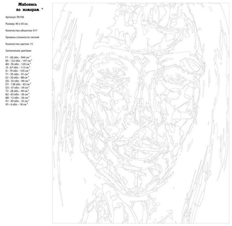 Картина по номерам «Радужное лицо девушки» — картинка 3