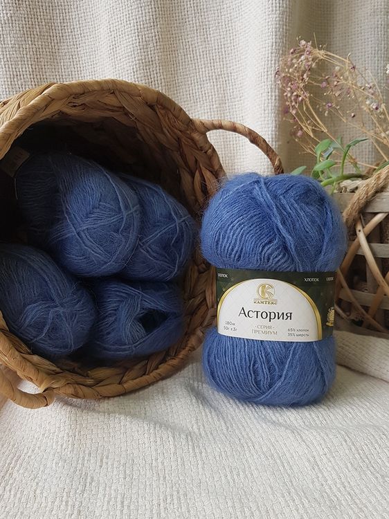 Пряжа Камтекс Астория (022), джинсовый, 5 шт. по 50 г — картинка 2