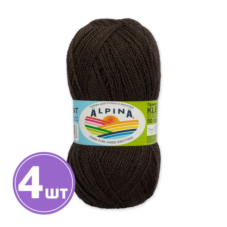 Пряжа Alpina KLEMENT (32), коричневый, 4 шт. по 50 г