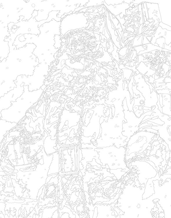 Картина по номерам «Новогодняя: Дед Мороз с подарками 4» — картинка 3