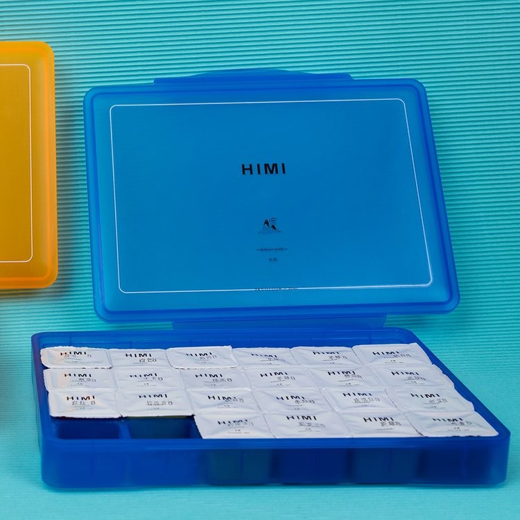 Набор гуашевых красок HIMI голубой 24 цвета по 30 мл — картинка 3