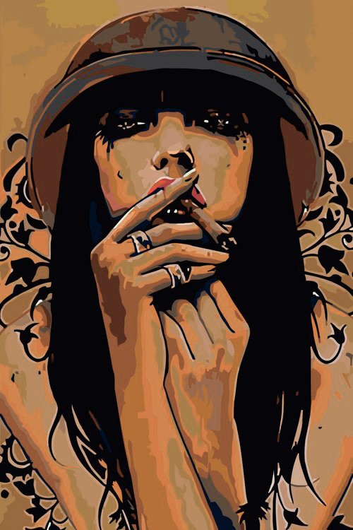 Картина по номерам «Курильщица»