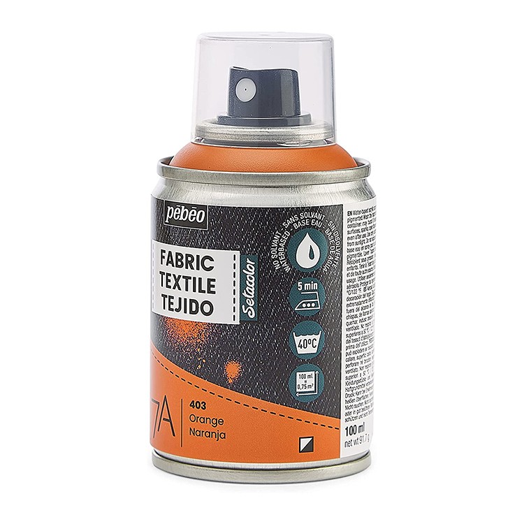 Краска для текстиля 7А Spray (аэрозоль), 100 мл, цвет: оранжевый, Pebeo — картинка 3