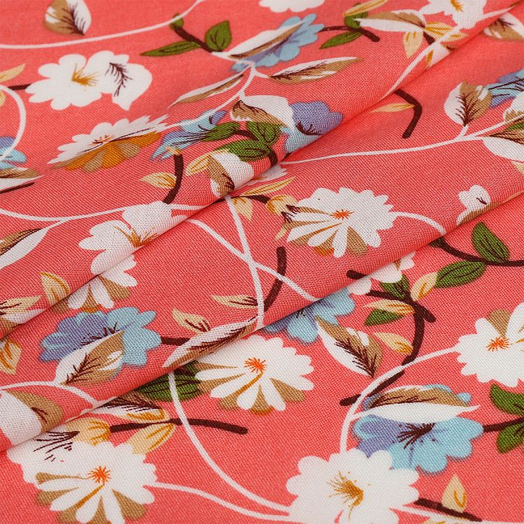 Ткань Штапель с рисунком, 5 м, ширина 145 см, 110 г/м2, цвет: с3 персиковый, TBY — картинка 3