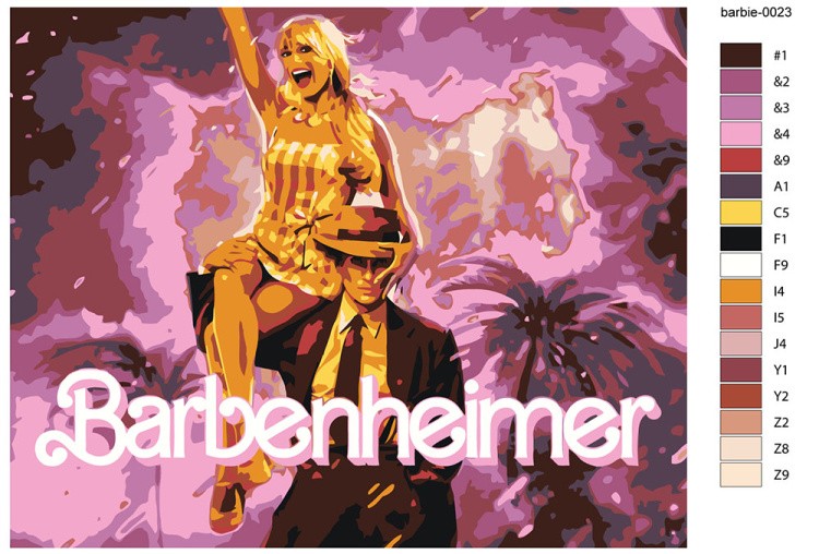 Картина по номерам «Барби: Оппенгеймер мем 5» — картинка 2