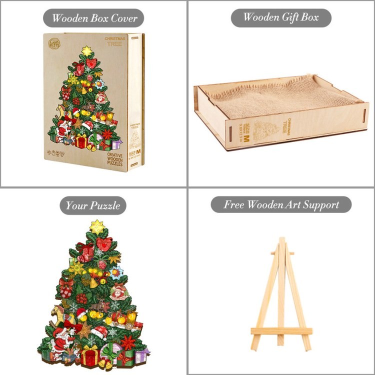 Деревянные пазлы «Новогодняя Елка M», Woodbests — картинка 5