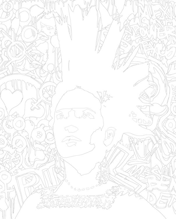 Картина по номерам «Pop Art Поп-арт: Фрида Кало панк» — картинка 2