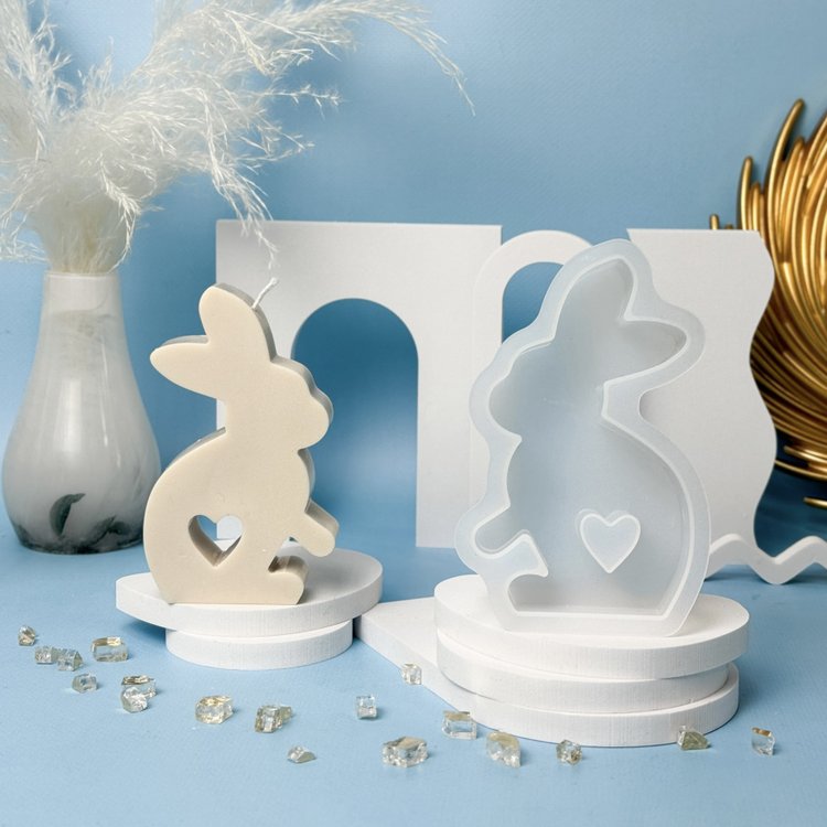 Силиконовый молд - Свеча зайчик №2, 13x8,5см, 1 шт. — картинка 3