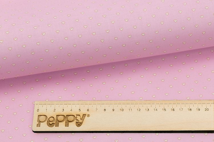 Ткань для пэчворка «БАБУШКИН СУНДУЧОК», 50x55 см, 140 г/м2, 100% хлопок, цвет: БС-39 сердечки розовый, Peppy — картинка 2