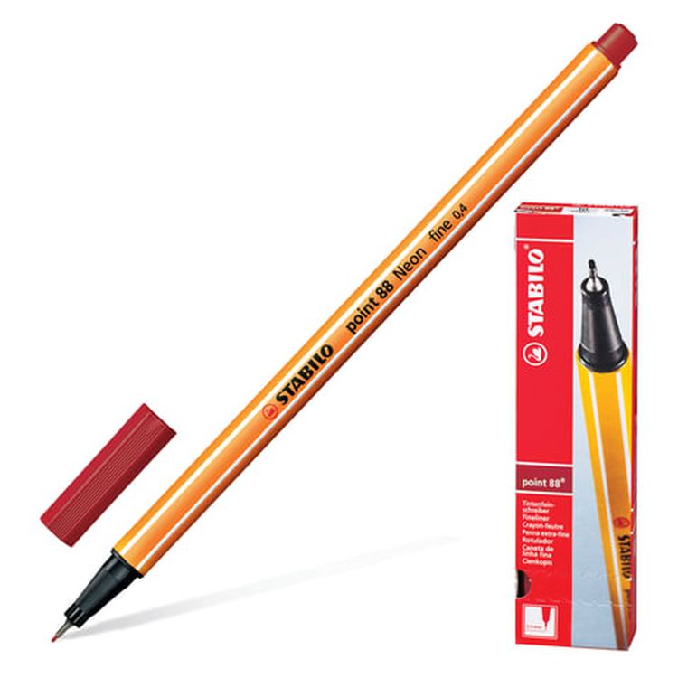 Ручка капиллярная (линер) STABILO «Рoint 88», темно-красная