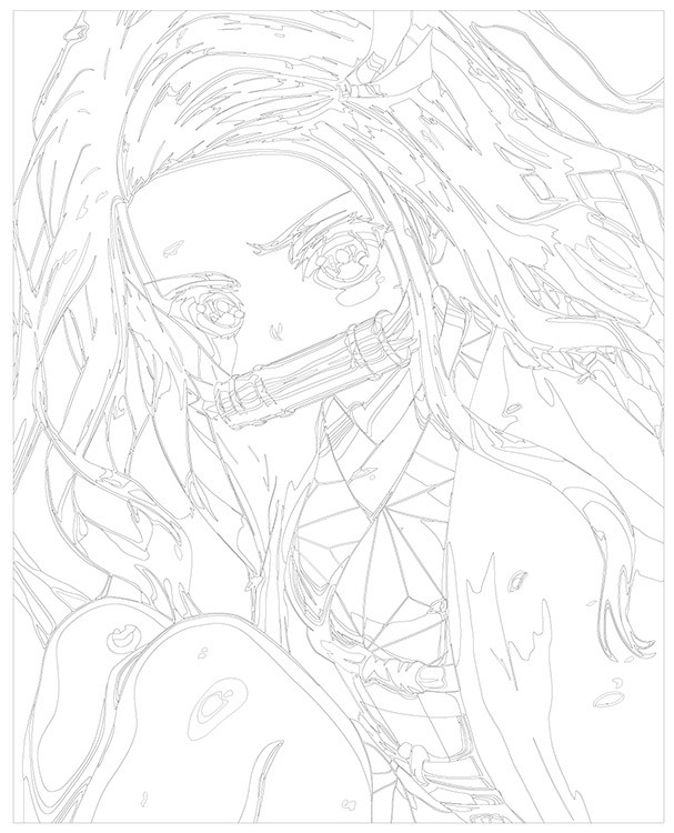 Картина по номерам «Аниме: Связанная девушка в розовом кимоно» — картинка 3