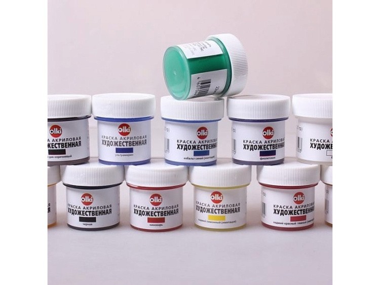 Краски акриловые художественные, набор № 1 (12 цветов) — картинка 6