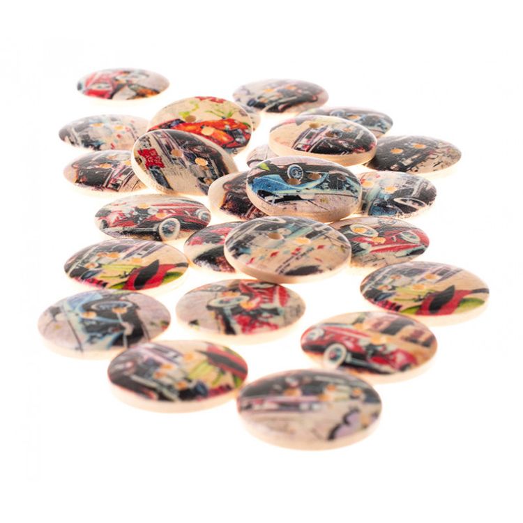 Пуговицы декоративные «Машинки», 25 шт., 2 см, цветные — картинка 3