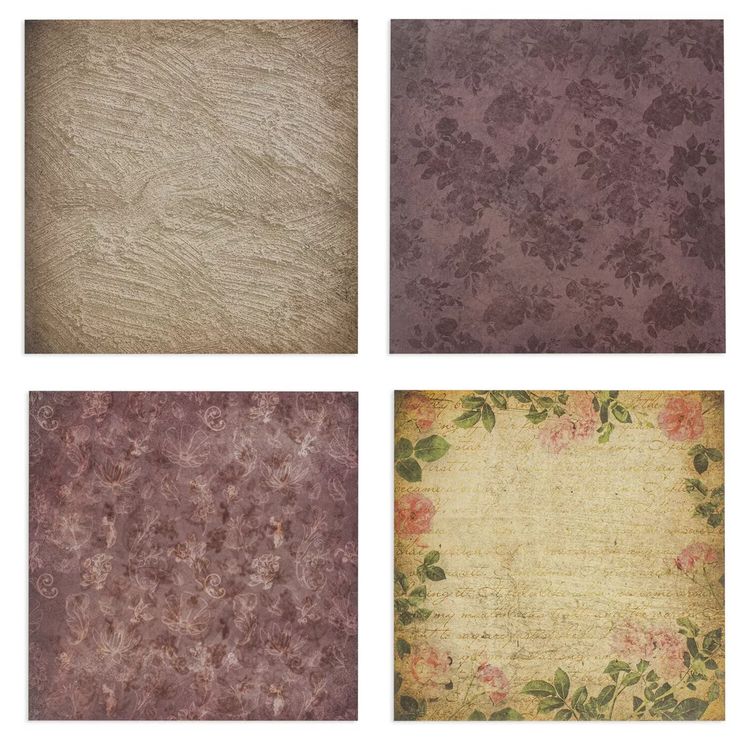 Бумага для скрапбукинга 15х15 см «Винтаж», 12 дизайнов — картинка 6