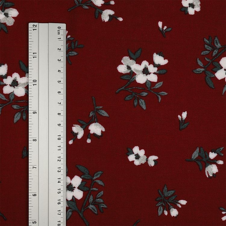 Ткань Штапель с рисунком, 5 м, ширина 145 см, 110 г/м2, цвет: с2 красный, TBY — картинка 5