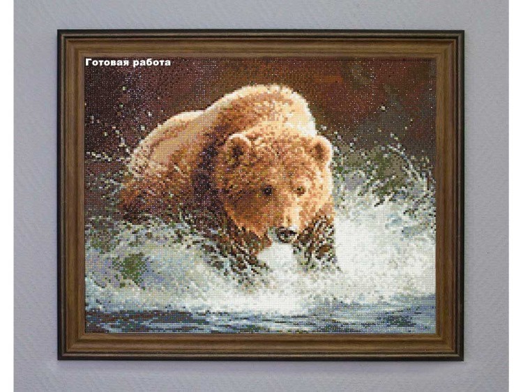 Алмазная вышивка «Медведь на рыбалке» — картинка 2