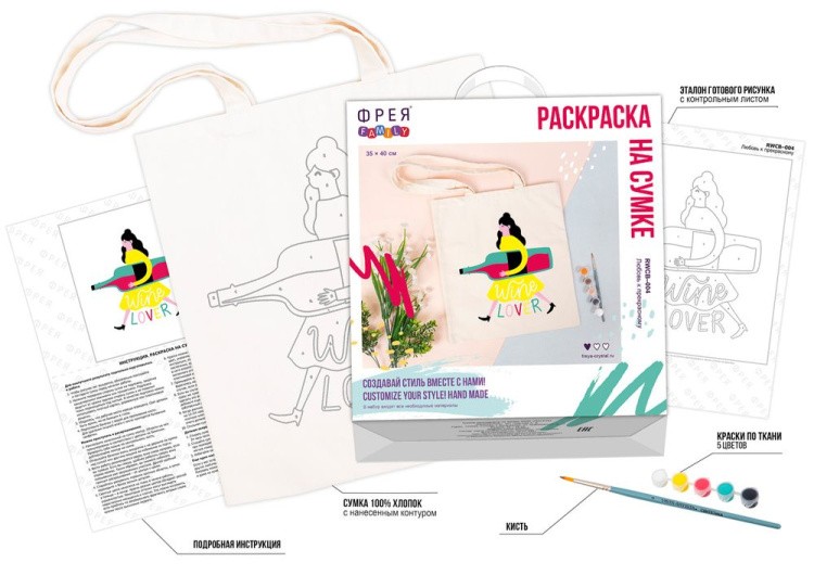 Раскраска на сумке «Любовь к прекрасному», Фрея — картинка 3