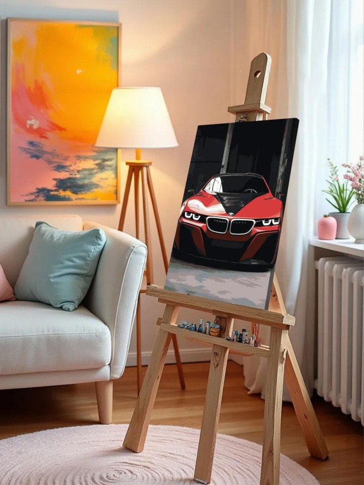 Картина по номерам «Машины: Красный спорткар БМВ» — картинка 9