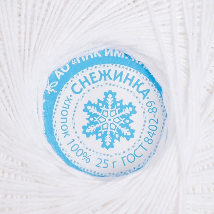 Пряжа ПНК им.Кирова Снежинка (0101), белый, 5 шт. по 25 г — картинка 4