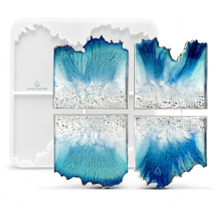 Силиконовый молд для эпоксидной смолы - Квадрат жеода, 23х23 см — картинка 2