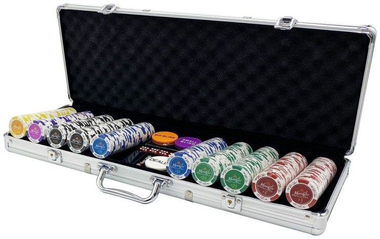 Покерный набор Monte Carlo, 500 фишек с номиналом в чемодане