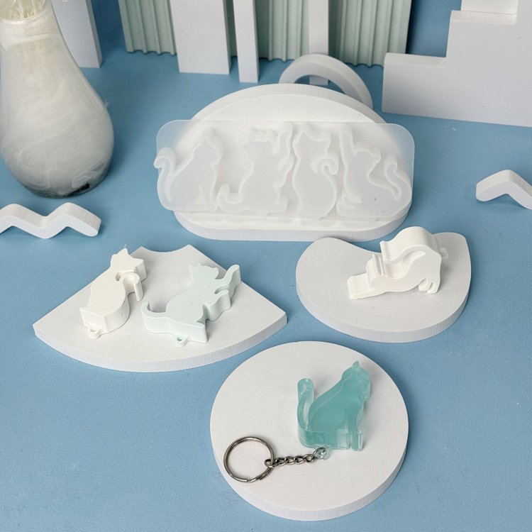 Силиконовый молд - Брелки кошечки №3, 15,4x6см, 1 молд — картинка 5