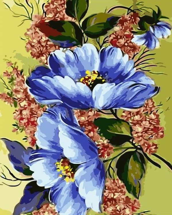 Картина по номерам «Акварельные цветы»